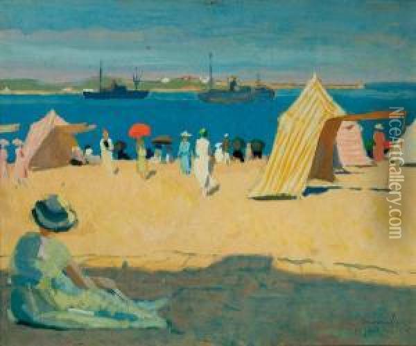 Paisaje De Playa Oil Painting - Edouard Morerod