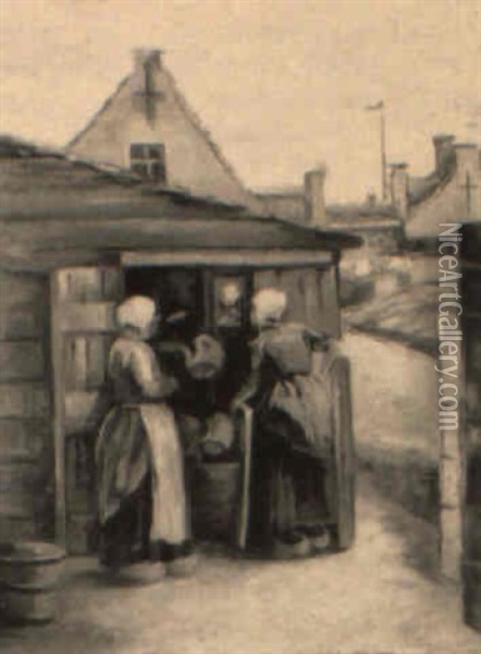 Dutch Village Oil Painting - Mary Ella Dignam