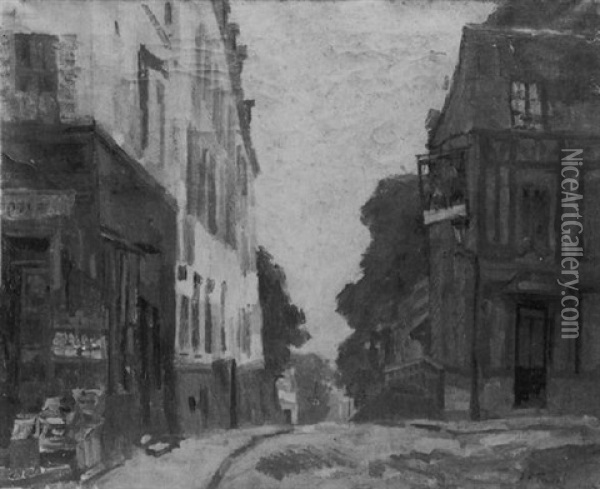 Rue De Montmartre Oil Painting - Elie Anatole Pavil