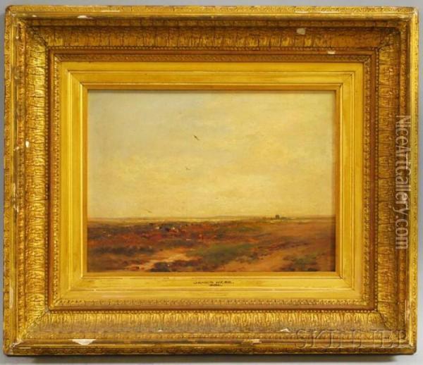 Landscape With Cows Oil Painting - James Webb