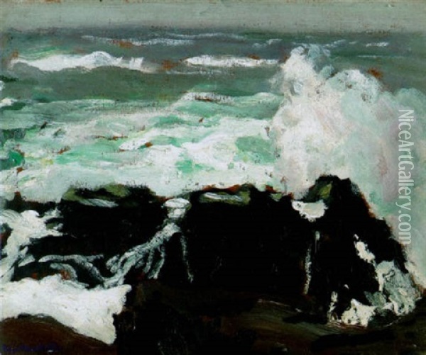 A Stormy Day Over The Sea Oil Painting - Paul Dougherty