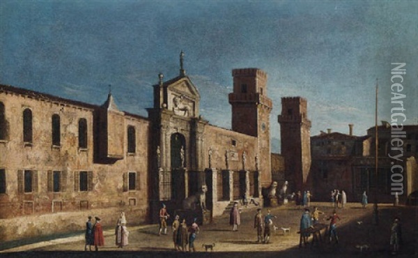 The Arsenal, Venice Oil Painting -  Master of the Langmatt Foundation Views