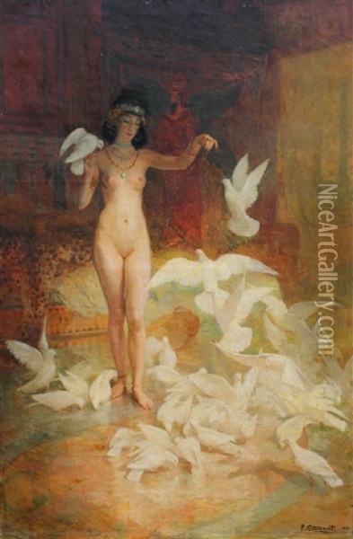 La Belle Egyptienne Oil Painting - Pierre Gourdault