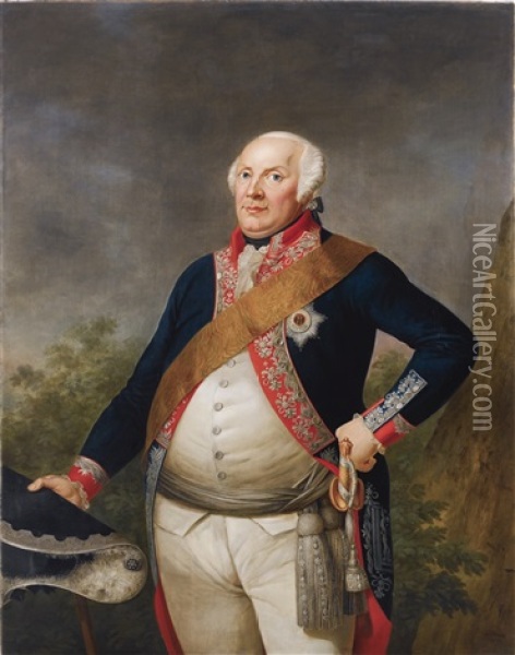 Portrait Of King Friedrich Wilhelm Ii Of Prussia Oil Painting - Ernst Paul Gebauer