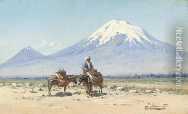A Rest Before Mount Ararat Oil Painting - Richard Karlovich Zommer