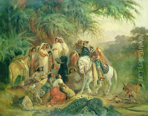 Folk scene in Pico de Orizaba, Mexico Oil Painting - Johann Moritz Rugendas