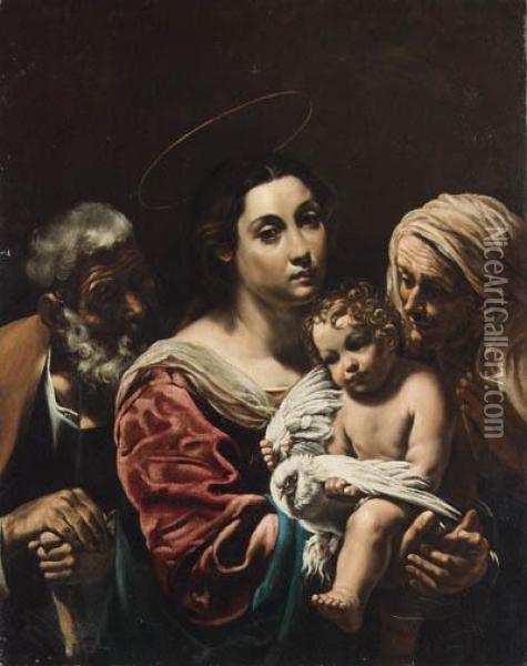 The Holy Family With Saint Anne Oil Painting - Orazio Borgianni
