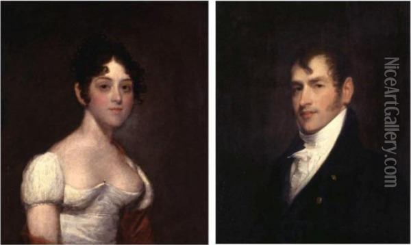 Mr. And Mrs. Cumberland Dungan Williams: A Pair Of Portraits Oil Painting - Gilbert Stuart