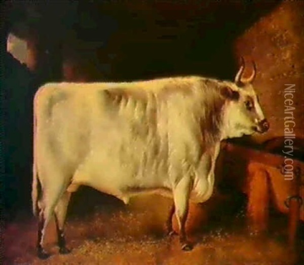 Prize Bulls Oil Painting - Henry Barraud