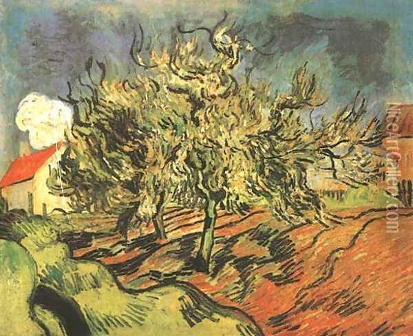Paysage avec trois arbres 1890 Oil Painting - Vincent Van Gogh