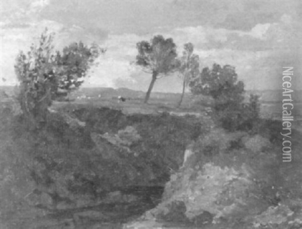 Landschaft Mit Alter Lehmgrube Oil Painting - Auguste (Viande) Doviane