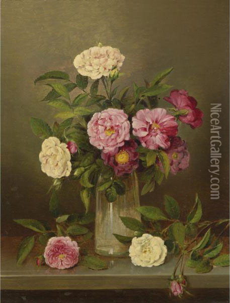 Still Life With Flowers Oil Painting - Eduard Klieber