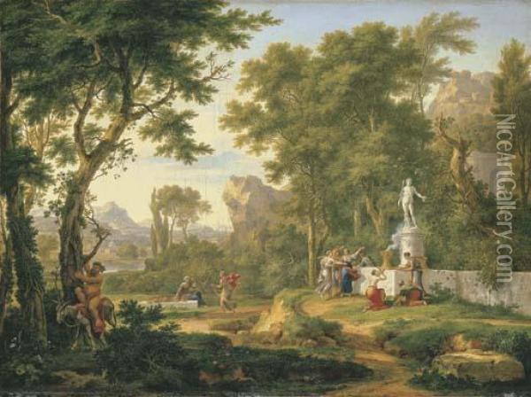 Worship Of Bacchus Oil Painting - Jan Van Huysum