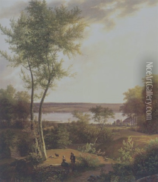 Danische Landschaft In Jutland Oil Painting - Jens Peter (I.P.) Moeller