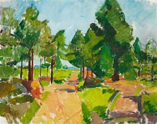 Forest Scene, Smaland, Sweden, Attested On The Reverse Malet Af K. Isakson. Attesteres Viggo Madsen - Aage Roose Oil Painting - Karl Isakson
