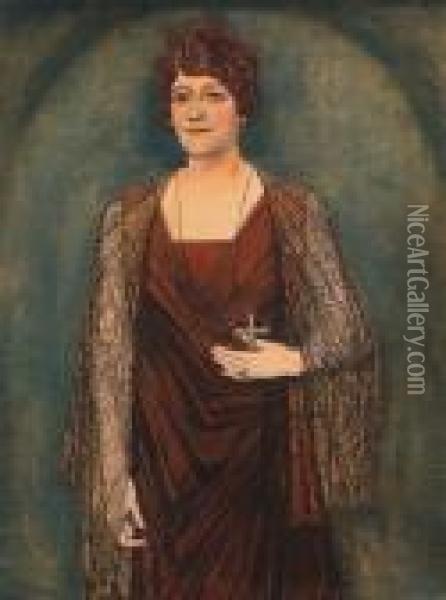 A Portrait Of Mrs Knoops-terhoeven Oil Painting - Jan Toorop