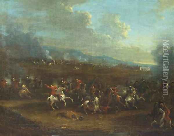 A cavalry skirmish Oil Painting - Alexander van Bredael