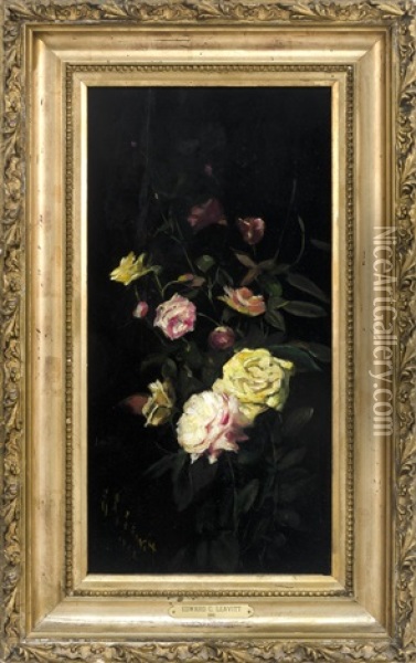 Still Life Of Roses Oil Painting - Edward Chalmers Leavitt