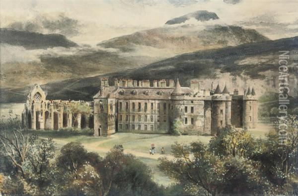 Holyrood Palace, Edinburgh Oil Painting - Charles Frederick Allbon
