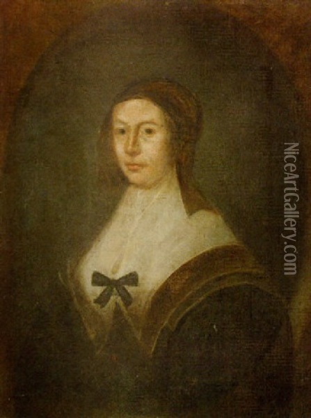 Portrait Of A Woman Oil Painting - Cornelis Jonson Van Ceulen