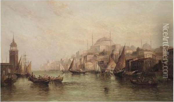 View Of Constantinople Oil Painting - Alfred Pollentine