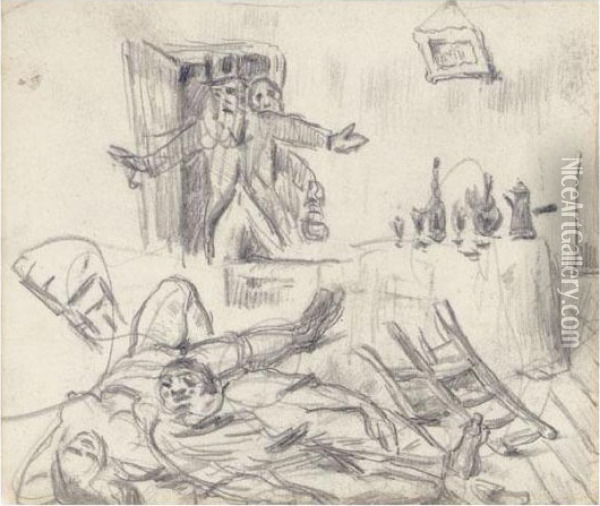 Le Meurtre Oil Painting - Paul Cezanne