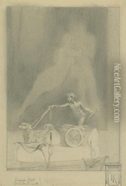 La Pendule Oil Painting - Fernand Khnopff