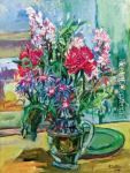 Blumenstrauss In Vase Oil Painting - Henri Epstein