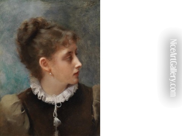 Reflective Mood Oil Painting - Gustave Jean Jacquet