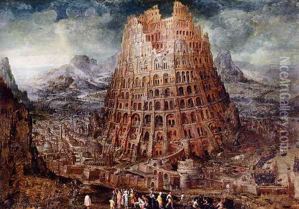 Tower Of Babel Oil Painting - Marten Van Valckenborch I