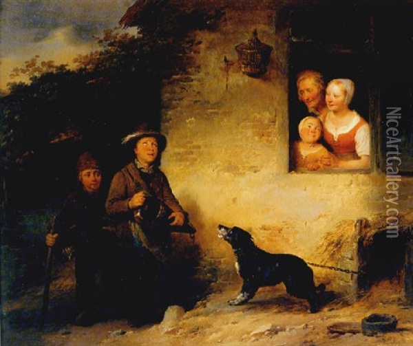 The Vagabonds Oil Painting - Ferdinand de Braekeleer the Elder