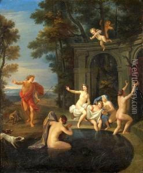 Diana And Actaeon Oil Painting - Bon De Boulogne