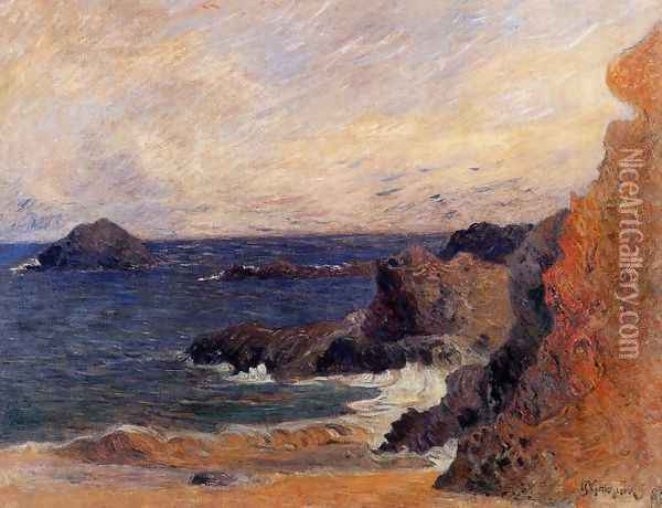 Rocky Coast Oil Painting - Paul Gauguin
