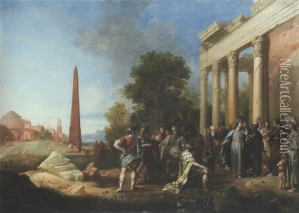 Christus Und Der Hauptmann Von Kapernaum Oil Painting - Bartholomeus Breenbergh