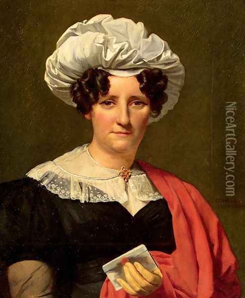 Portrait Of A Lady With A Letter Oil Painting - Francois-Joseph Navez