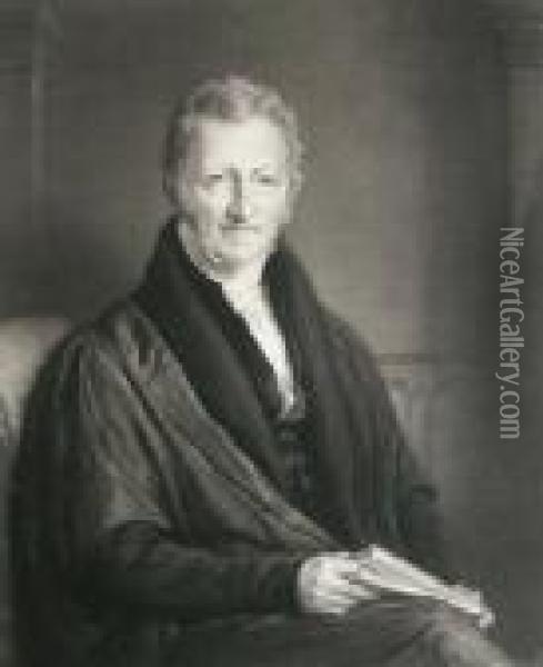 The Rev F R Malthus..... Oil Painting - John Linnell