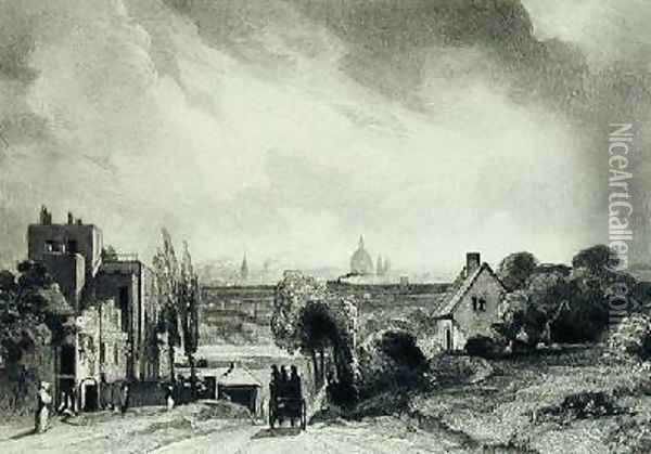 Sir Richard Steeles Cottage Hampstead Road 1845 Oil Painting - David Lucas