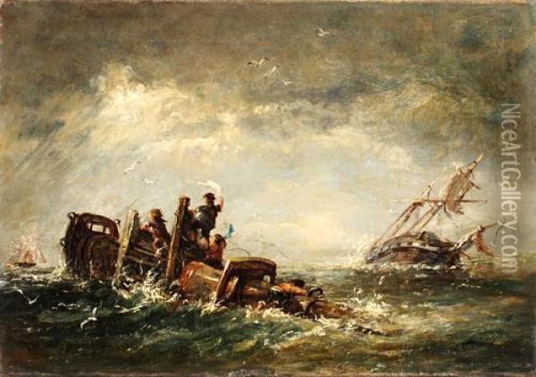 A Wreck Oil Painting - John Chambers