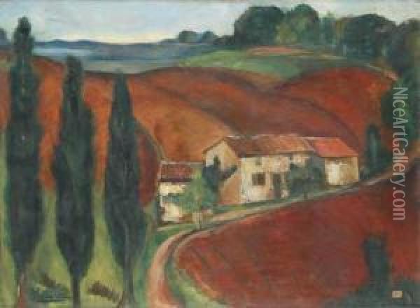 La Vigne Chante-merle, Beaujolais Oil Painting - Andre Utter