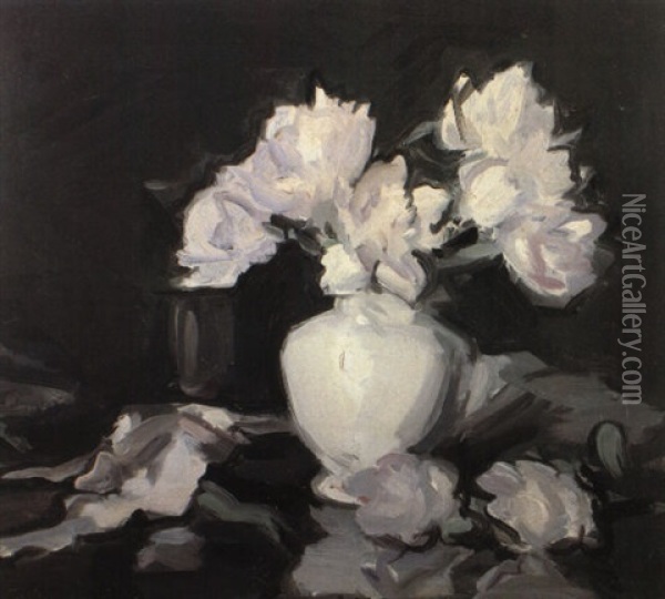 Peony Roses Oil Painting - Samuel John Peploe
