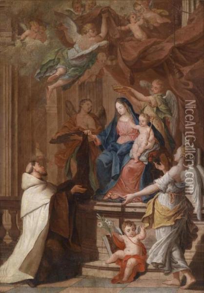 The Virgin Mary Giving The Scapular To St. Simon Stock Oil Painting - Gerard Seghers