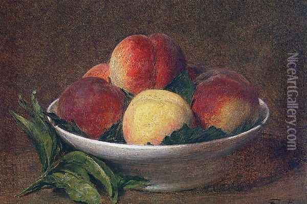 Peaches in a Bowl Oil Painting - Ignace Henri Jean Fantin-Latour
