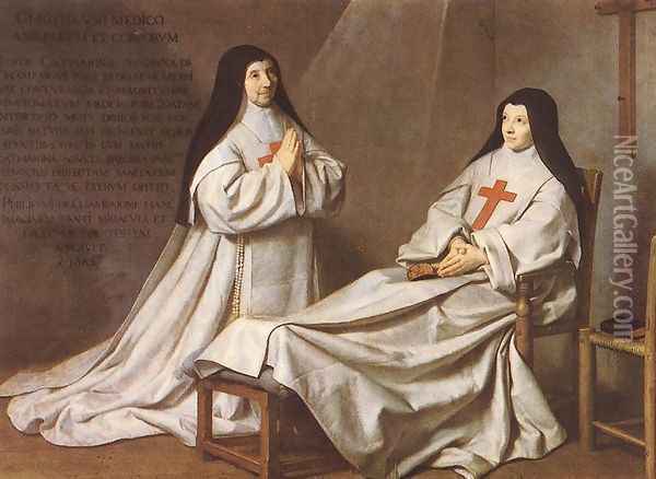 Portrait of Mother Catherine-Agnes Arnauld (1593-1671) and Sister Catherine of St. Suzanne Champaigne (1636-86) the artist's daughter, 1662 Oil Painting - Philippe de Champaigne