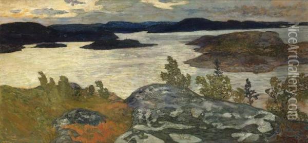 Utsikt Fran Hogbondens Fyr Ornskoldsvik Oil Painting - Helmer Osslund
