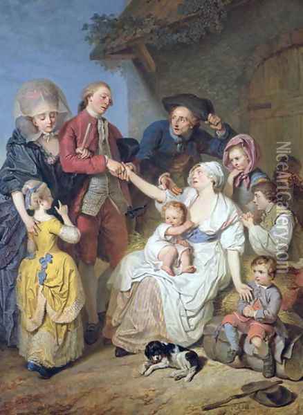 Charity, 1777 Oil Painting - Pierre-Alexandre Wille