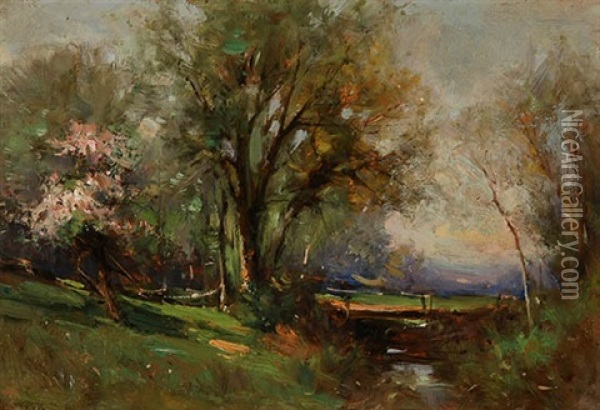 Springtime Near Bronxville Oil Painting - George Henry Smillie