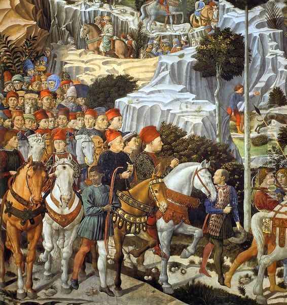 Procession of the Youngest King (detail) Oil Painting - Benozzo di Lese di Sandro Gozzoli