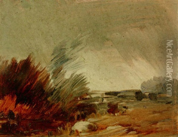 Herbstliche Landschaft Oil Painting - Wilhelm Busch