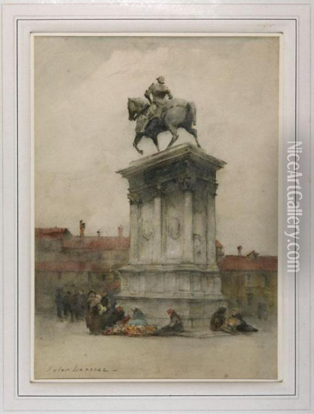 Statue Du Colleoni Venice Oil Painting - Jules Lessore
