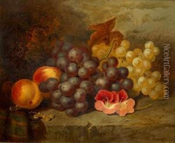 Still Life With Grapes Oil Painting - Thomas Worsey